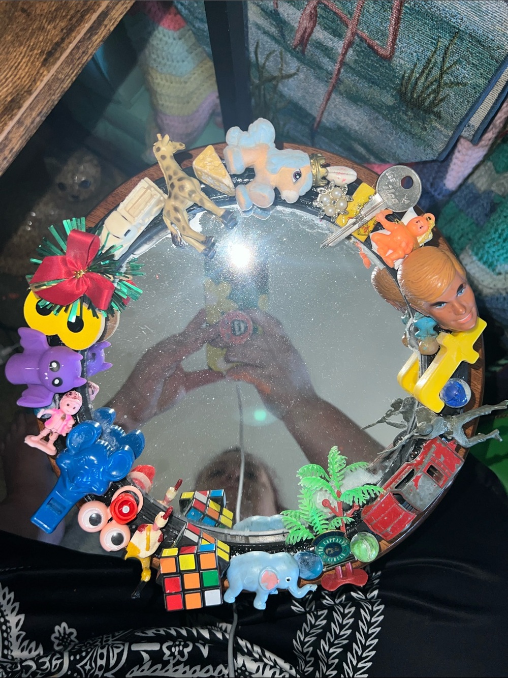 Handmade eclectic Decorative Trinket Mirror - Picture 3 of 9